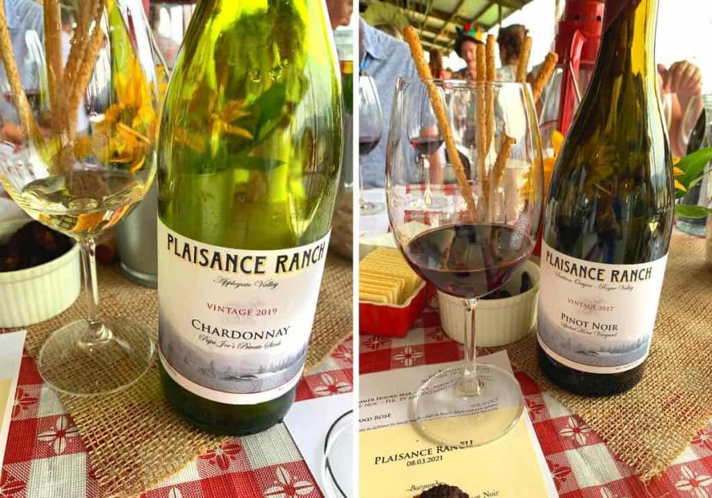 Plaisance Ranch chardonnay and pinot noir