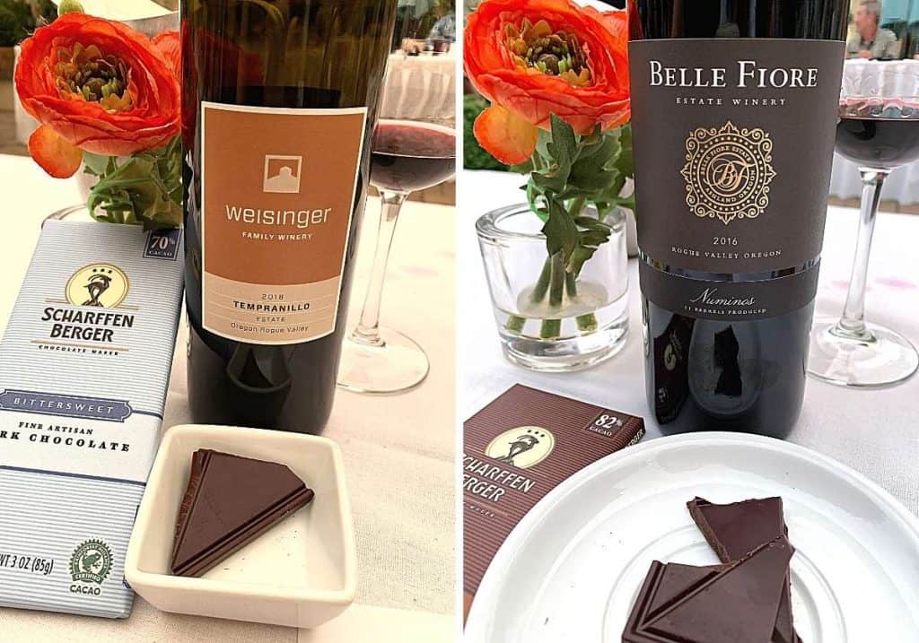 Weisinger and Belle Fiore wines paired with chocolate