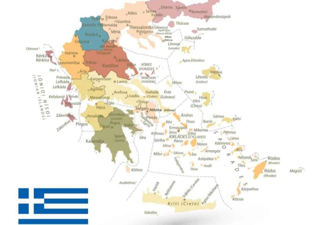 map of Greek wine regions