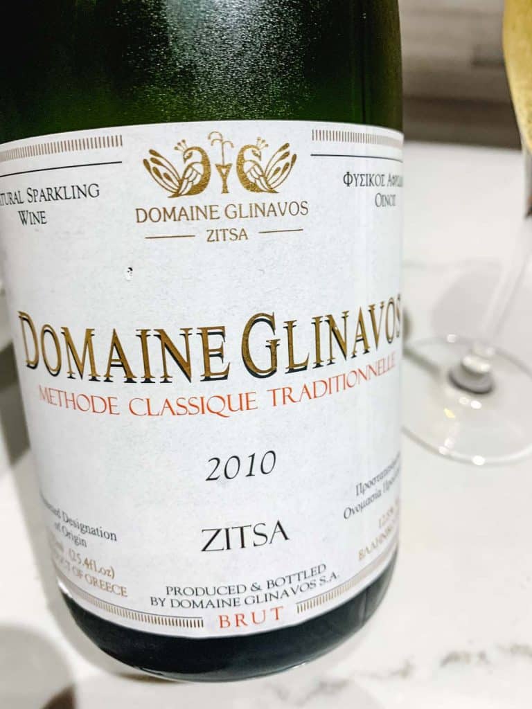 wine label of 2010 Domaine Glinavos Zitsa