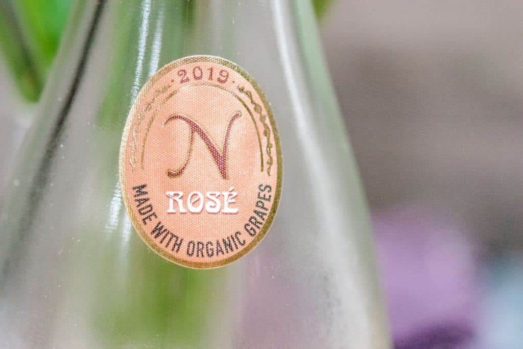 2019 N Rose label "made with organic grapes"