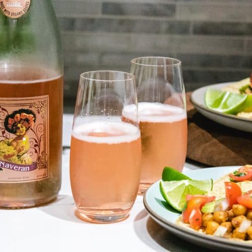 Naveran rose cava paired with tacos