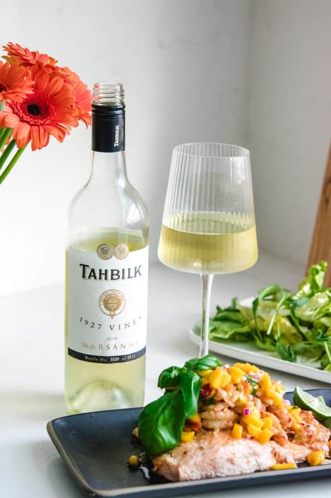 Tahblik Marsanne wine with salmon