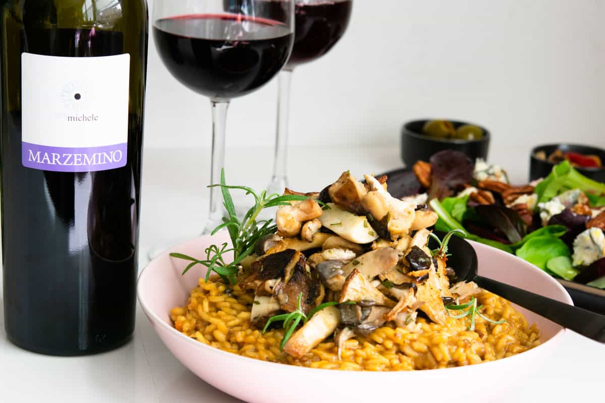 Mushrooms Risotto with Marzemino wine