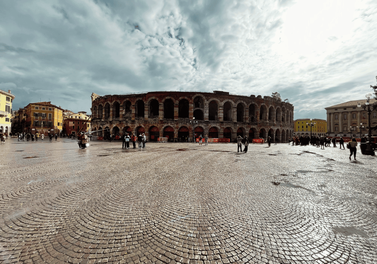 Horizontal shot of the Colliseum in Verona, Italy