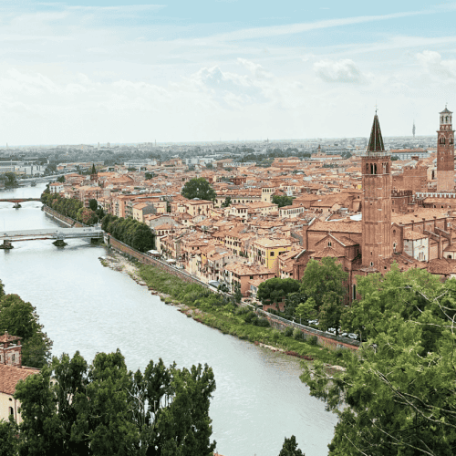 another view of the town and river of Verona Italy